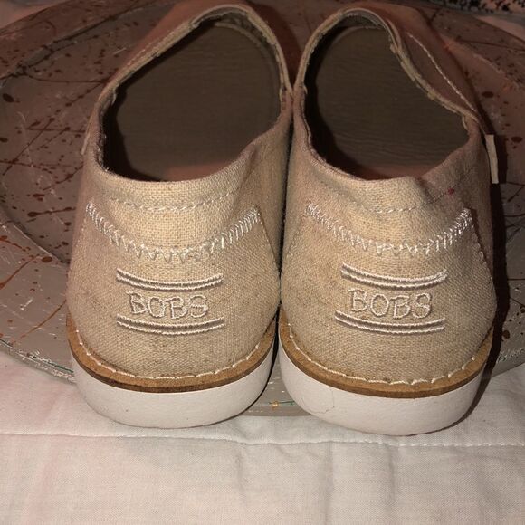 BOBS 8.5 by Sketchers Memory Foam Linen Canvas Slip On Flats Shoes - Picture 6 of 13